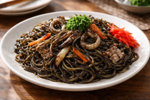 ウワサのお客さまのレシピ・イカ墨焼きそば