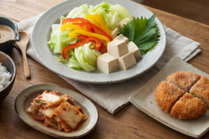 キューピー3分クッキングのレシピ・コロッケと豆腐のサムギョプサル風