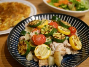 相葉マナブのレシピ・ズッキーニと鶏肉のガリバタ炒め