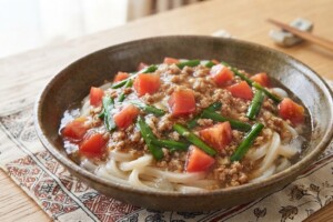 キューピー3分クッキングのレシピ・トマトとにらのあんかけ冷やしうどん