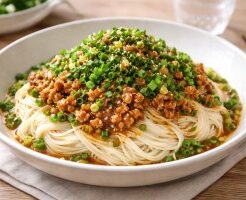 ノンストップのレシピ・ピリ辛肉味噌あえそうめん