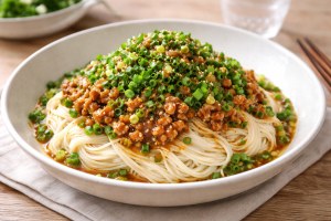 ノンストップのレシピ・ピリ辛肉味噌あえそうめん