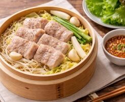 なないろ日和！のレシピ・ヘルシー蒸しサムギョプサル