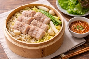 なないろ日和!のレシピ・ヘルシー蒸しサムギョプサル