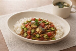 土曜はナニするのレシピ・冷やし鯖トマトカレー