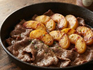 青空レストランのレシピ・吟壌桃と福島牛のすき焼き