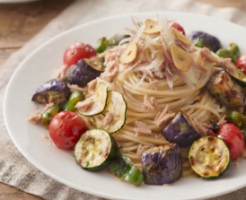 ぺこもぐキッチンのレシピ・夏野菜たっぷり冷製パスタ