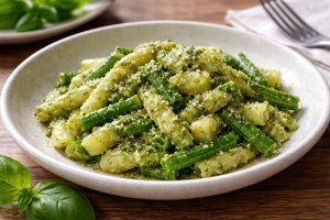 キューピー３分クッキングのレシピ・手打ちパスタ バジルソース