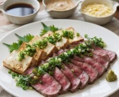 ぺこもぐキッチンのレシピ・牛もも肉と豆腐のポン酢マリネ