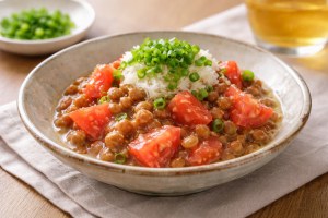 どさんこワイド179のレシピ・納豆トマトのおろし和え