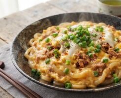 どさんこワイド179のレシピ・豆腐とうどんの卵とじ