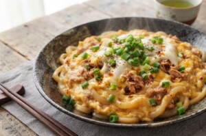 どさんこワイド179のレシピ・豆腐とうどんの卵とじ