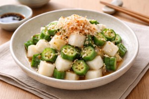 きょうの料理ビギナーズのレシピ・長芋とオクラの和風サラダ