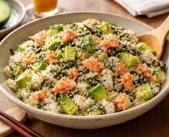キューピー３分クッキングのレシピ・鮭とアボカドの混ぜずし