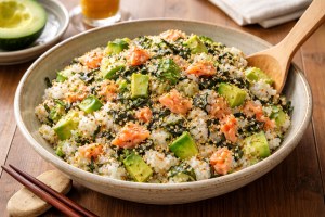 キューピー3分クッキングのレシピ・鮭とアボカドの混ぜずし