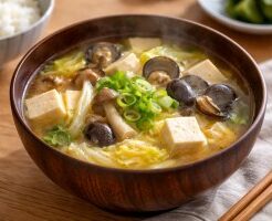 滝沢カレン＆和田明日香のフィーリンきっちんのレシピ・3種の出汁を使った具沢山お味噌汁