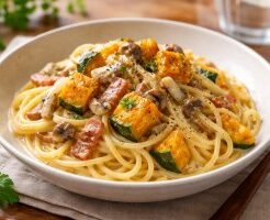 優香のサンデークッキングのレシピ・かぼちゃのクリームパスタ