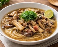 あさイチのレシピ・きのこのスープパスタ