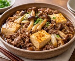 きょうの料理のレシピ・きのこ肉豆腐