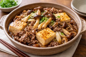 きょうの料理のレシピ・きのこ肉豆腐