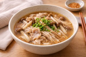 キューピー3分クッキングのレシピ・きのこ豚汁