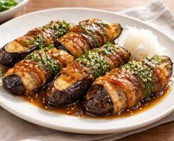 ノンストップのレシピ・なすと豚バラの梅照り焼き