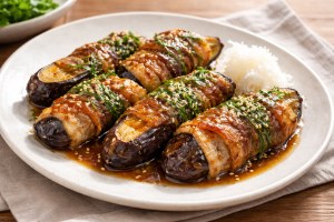 ノンストップのレシピ・なすと豚バラの梅照り焼き