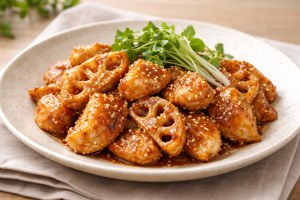 きょうの料理のレシピ・れんこんと鶏むねの名古屋風甘辛だれ