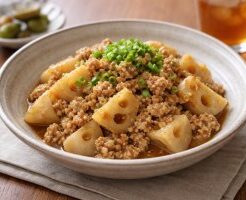 きょうの料理のレシピ・れんこんの豚みそそぼろ
