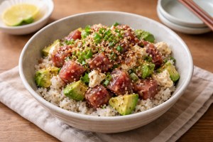 滝沢カレン&和田明日香のフィーリンきっちんのレシピ・カツオとかつおのポキ丼