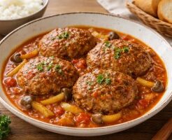 どさんこワイド179のレシピ・カレー風味の煮込みハンバーグ