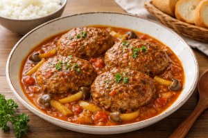 どさんこワイド179のレシピ・カレー風味の煮込みハンバーグ