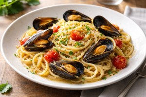 ぺこもぐキッチンのレシピ・リングイネのシーフードパスタ