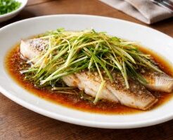 DAIGOも台所のレシピ・レンジで作る広東風蒸し魚