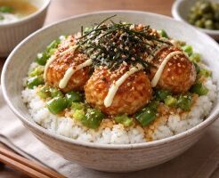 プレバトのレシピ・ワンパンつくねのせごはん