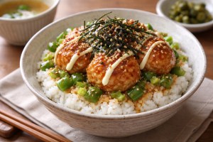 プレバトのレシピ・ワンパンつくねのせごはん