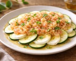 ぺこもぐキッチンのレシピ・塩麹と桃のカプレーゼ
