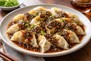 青空レストランのレシピ・旨辛ごまだれと水餃子