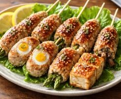 DayDay(デイデイ)のレシピ・焼き鳥風 ひき肉包み焼き