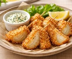 どさんこワイド179のレシピ・玉ネギフライのパセリソース