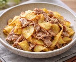 サタプラのレシピ・豚肉とさつまいものひらひらナムル風