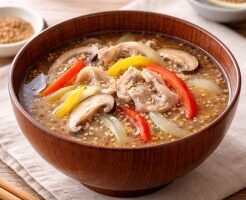 なないろ日和！のレシピ・韃靼そば茶のお味噌汁