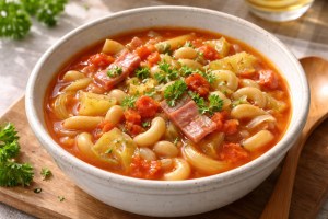 どさんこワイド179のレシピ・食べるマカロニスープ