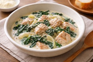 滝沢カレン＆和田明日香のフィーリンきっちんのレシピ・鶏とほうれん草の豆乳クリーム煮