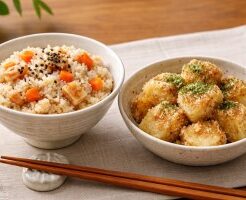 どさんこワイド179のレシピ・おふくろ炊き込みご飯＆ジャガイモのきな粉和え