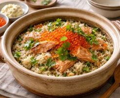 和田明日香とゆる宅飲みのレシピ・こんがり鮭の親子ごはん