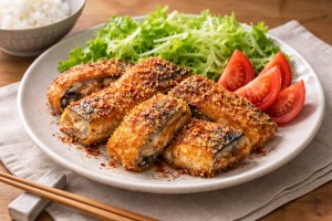 DAIGOも台所のレシピ・さばのピリ辛パン粉焼き