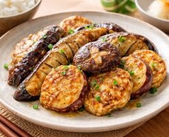 なないろ日和！のレシピ・しいたけと秋の味覚の和風ピカタ