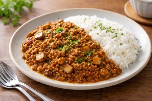 滝沢カレン&和田明日香のフィーリンきっちんのレシピ・しいたけの戻し汁を使ったキーマカレー