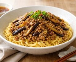 キューピー３分クッキングのレシピ・なすそぼろのあえ麺